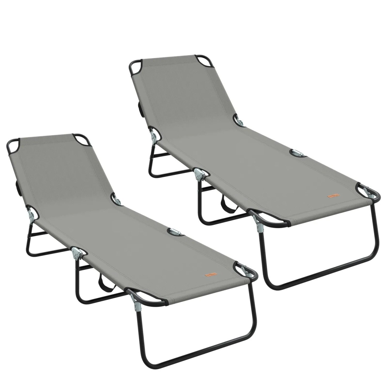 vidaXL Klappliegen 2 Stk Tragbar Grau 600D Oxford-Gewebe 42003149