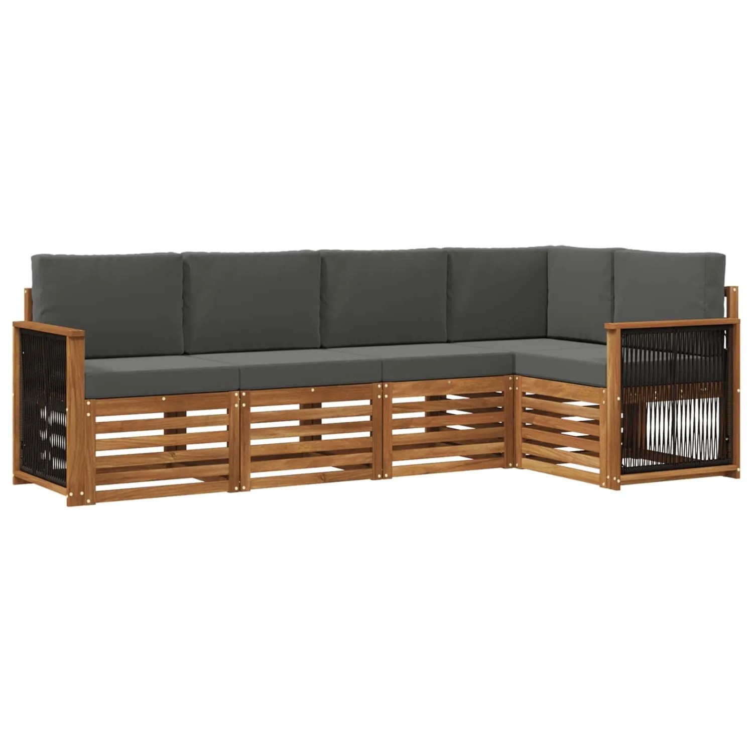 vidaXL Ecksofa Set mit Kissen 4 Stk Natur und Anthrazit 3384353
