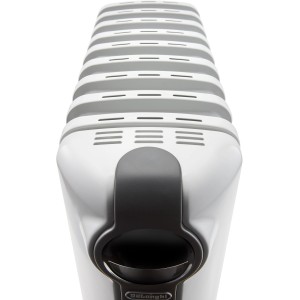 DeLonghi Radiator TRRS 0920, ein weißer, elektrischer Heizkörper mit 9 Heizrippen und Bedienelementen.