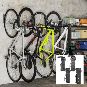 SPORTNOW Fahrrad Wandhalterung Set, 4 Stück, zur platzsparenden Aufbewahrung von Fahrrädern in Garage oder Keller.