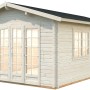 Palmako Irene Holz-Gartenhaus, naturbelassen, mit Satteldach, 360x550 cm. Unbehandeltes Holz.
