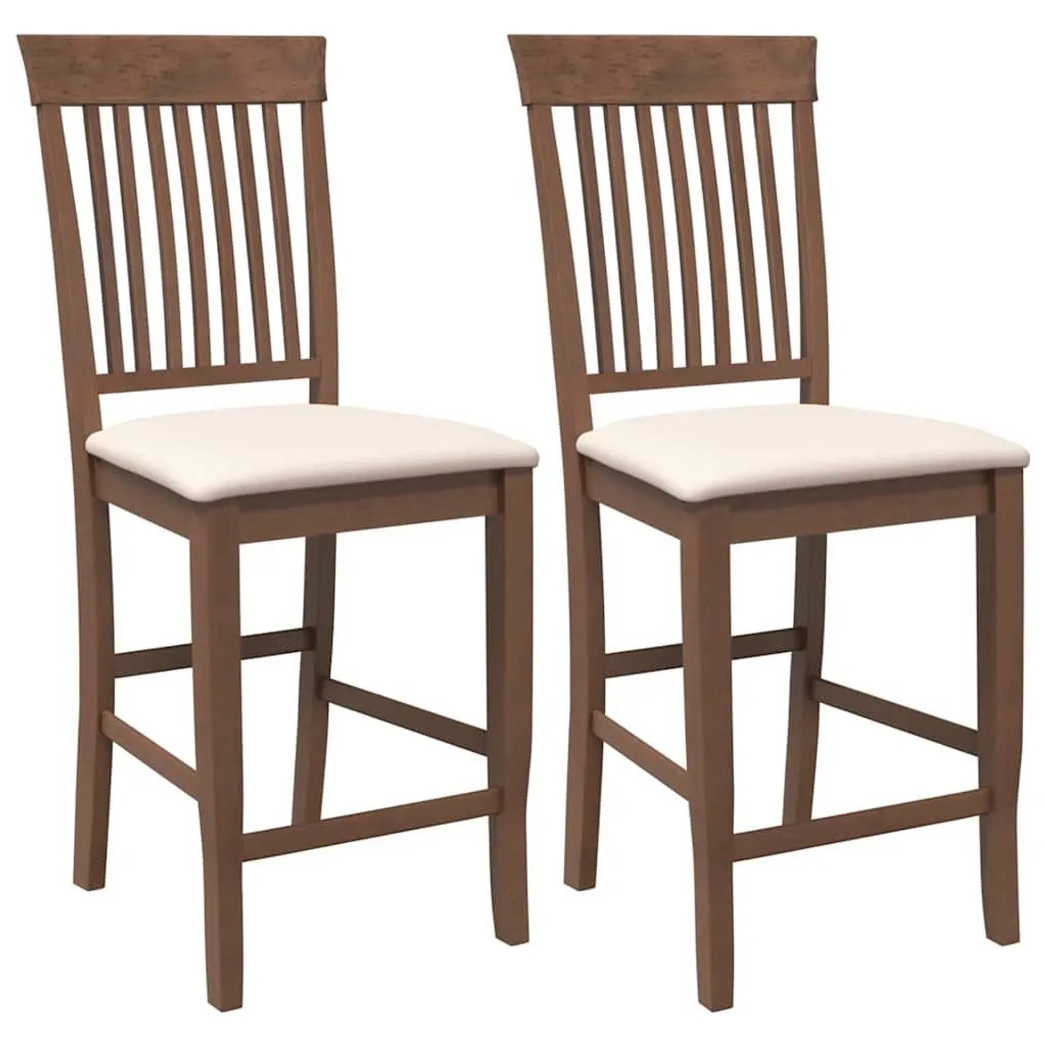 vidaXL Barhocker mit Kissen 2 Stk Braun Massivholz Gummibaum 4102568