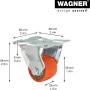 Wagner Mini Bockrolle mit Soft-Lauffläche, Ø 3,5cm, Tragkraft 100kg. Rolle für Möbel und Geräte.