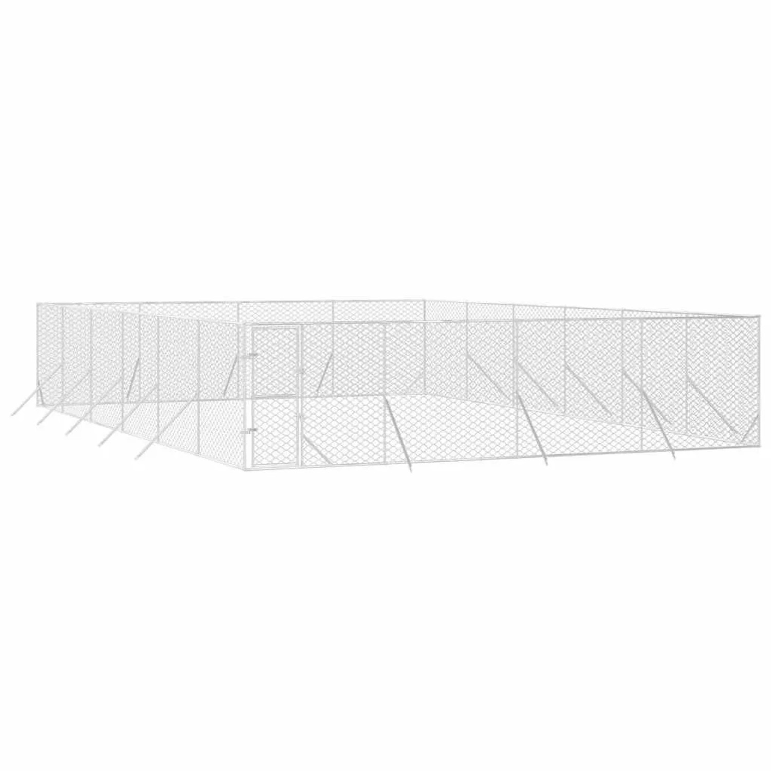 vidaXL Outdoor-Hundezwinger Silbern 8x12x2 m Verzinkter Stahl 3190465