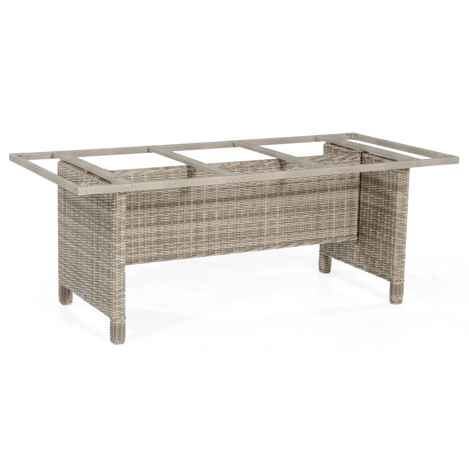 Natur24 Base-Polyrattan Tischgestell Aluminium White-coral