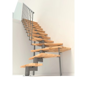 Minka Mittelholmtreppe Comfort Top Turn Buche Grau, Ansicht von unten.