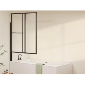 Vente-unique Duschabtrennung Veslira Schwarz 120 cm