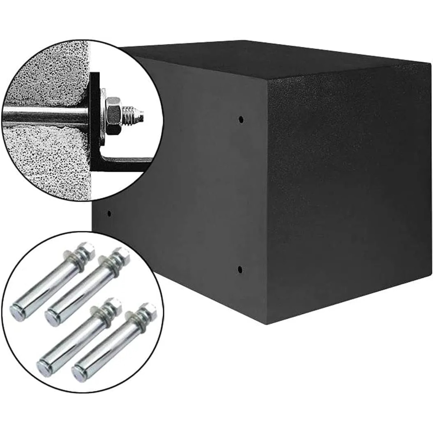 Anthrazitfarbener KARAT Tresor Safemaxx mit elektronischem Schloss, inklusive Befestigungsmaterial.