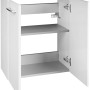 Fackelmann Waschbeckenunterschrank Milano, weiß, 52 cm breit, mit offenen Türen und zwei Einlegeböden.
