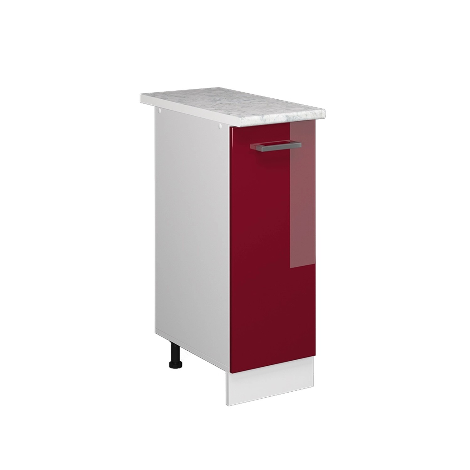 Vicco Apothekerschrank R-Line Bordeaux Hochglanz/Weiß 30 cm AP Marmor