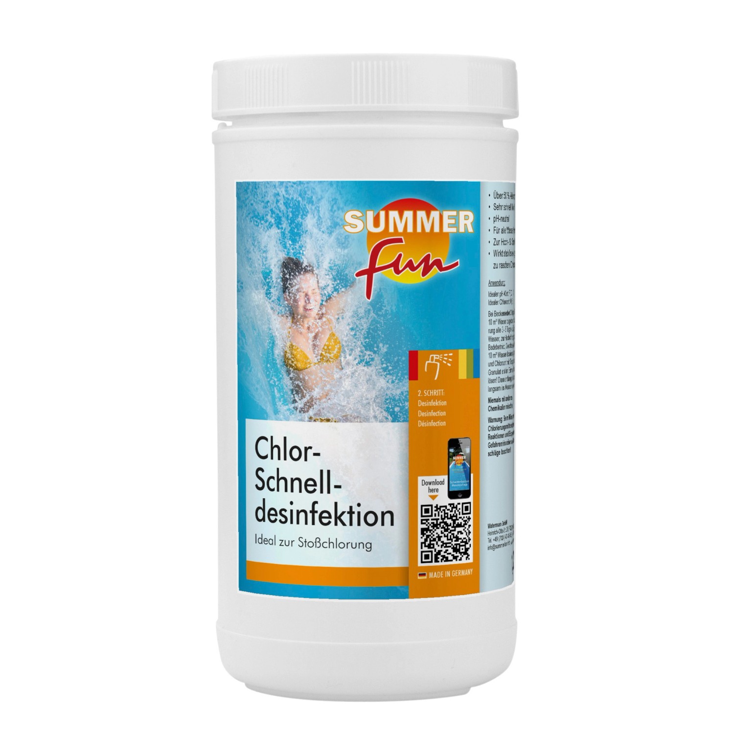 Summer Fun Chlor-Schnell-Desinfektion 1,2 kg für Stoßchlorungen
