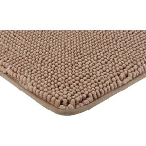 Beige Badematte (50x80 cm) von baliv aus Polyester. Flauschiger Badteppich für Ihr Badezimmer.