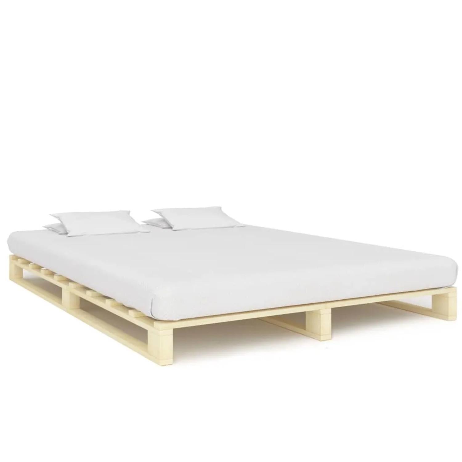 vidaXL Palettenbett aus Kiefernholz, 180x200 cm, mit Lattenrost, ohne Matratze.