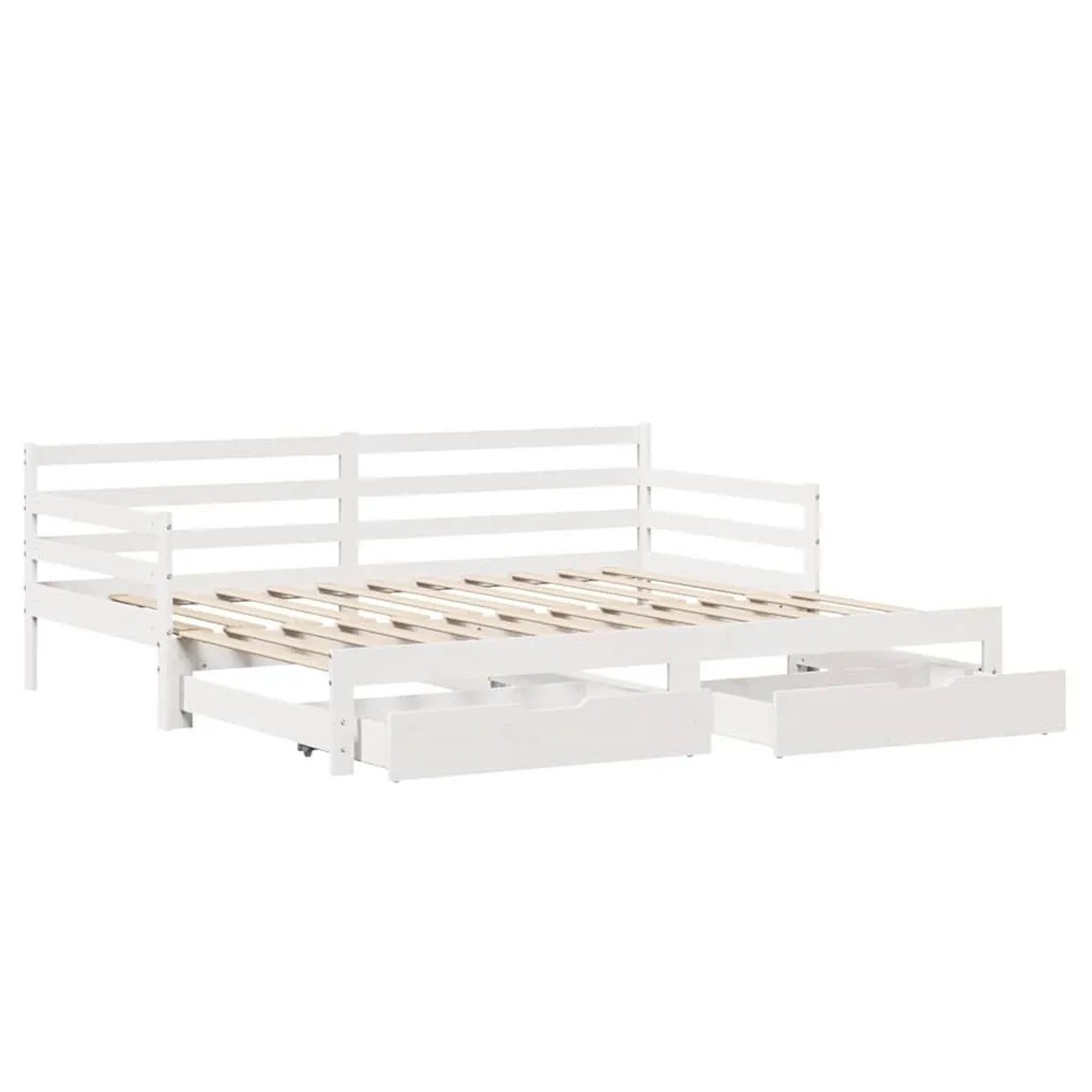 vidaXL Tagesbett Ausziehbar mit Schubladen ohne Matratze Weiß 90x190cm 3302176