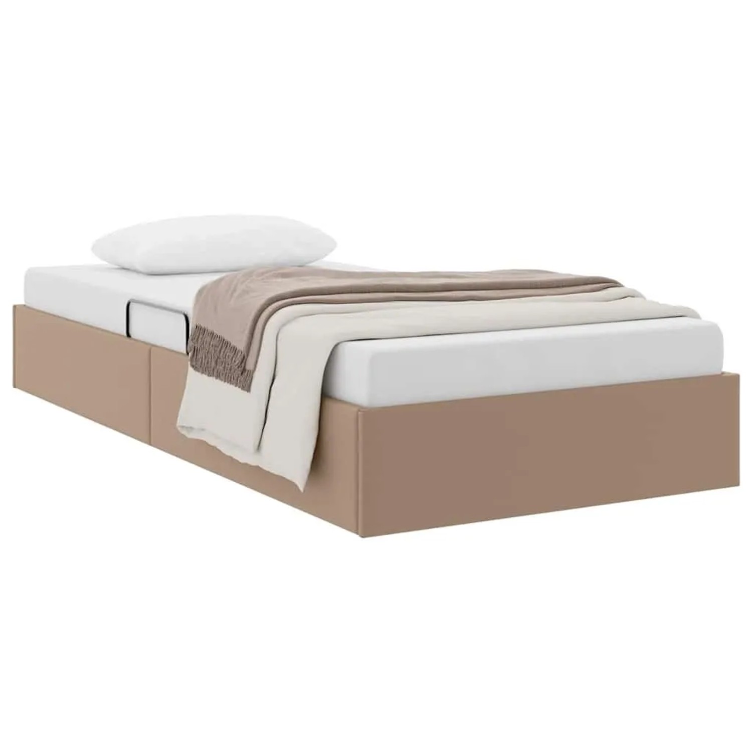 vidaXL Aufbewahrungsbett Cappuccino 90 x 190 cm Kunstleder 3369928