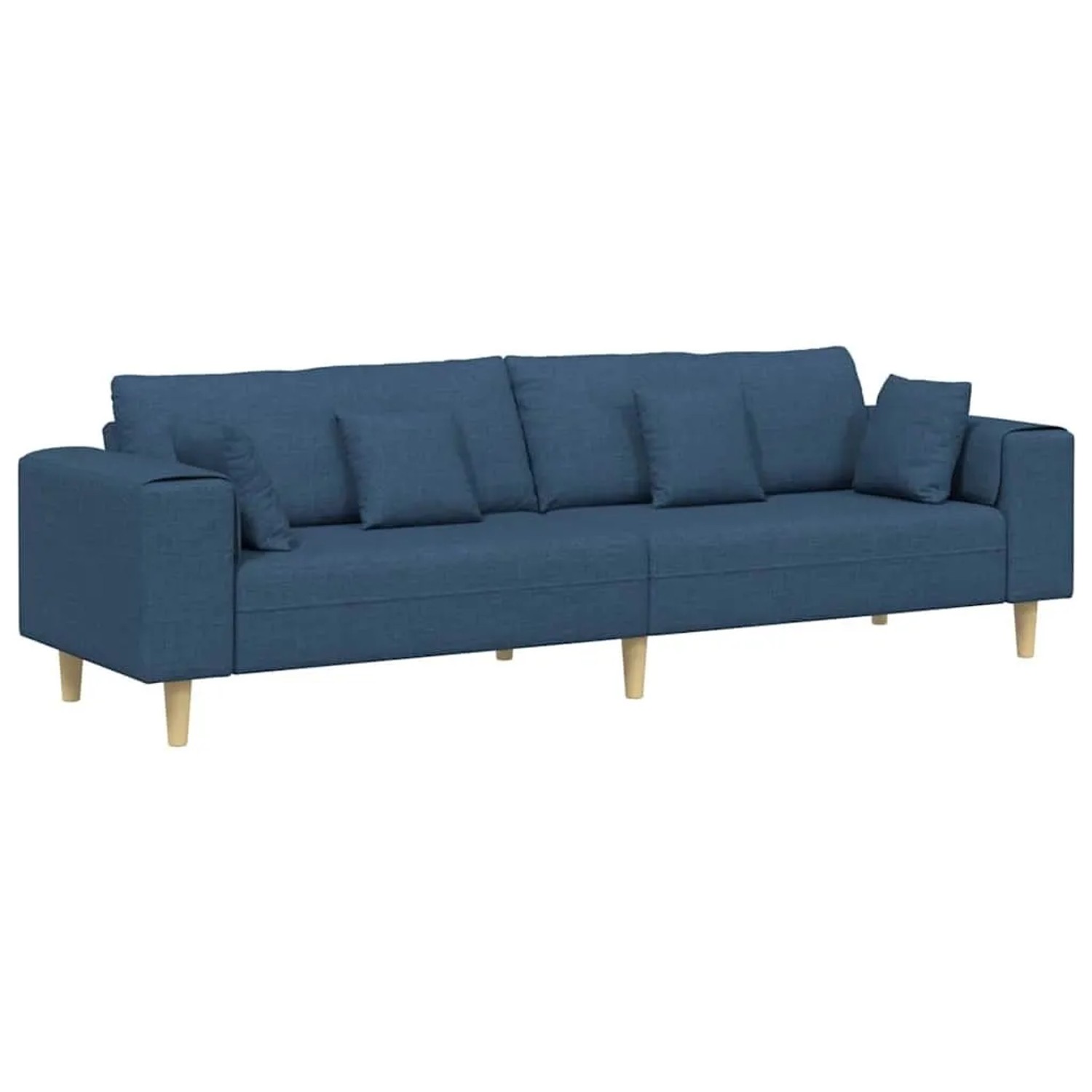 vidaXL Sofa mit Kissen Blau 250 x 77 x 76 cm Stoff 3335150