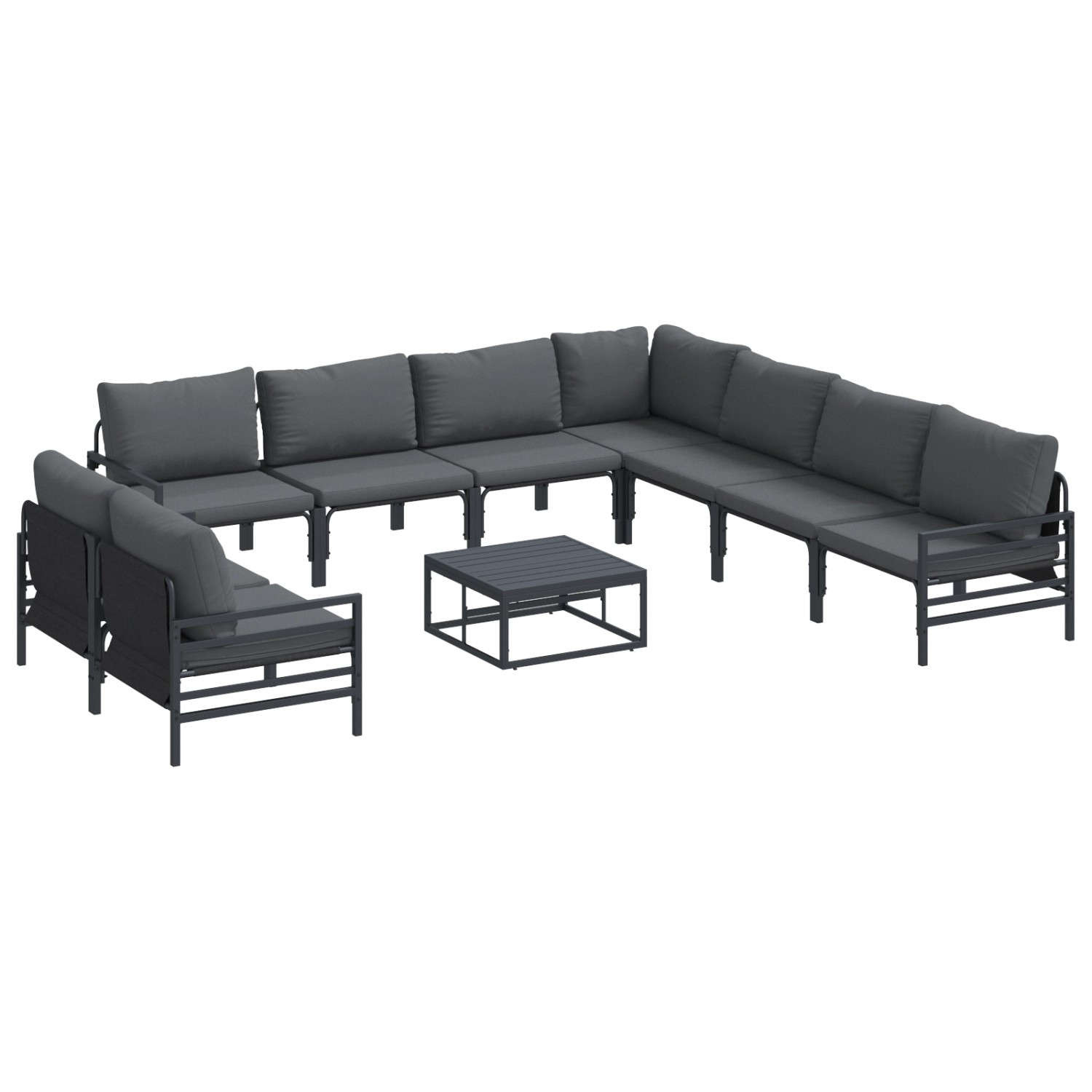 vidaXL Garten-Sofa-Set 10-Tlg Anthrazit Stahl 3379003 günstig online kaufen