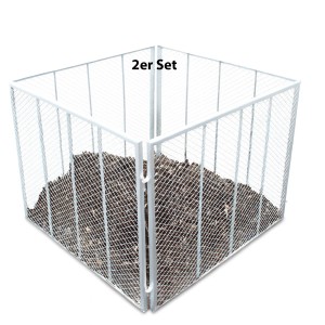 2er Set TRUTZHOLM Komposter, 100x100x80 cm, feuerverzinkt, aus Streckmetall.