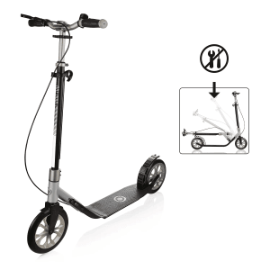 Globber One NL 230 Ultimate Tretroller 230 mm ABEC 9 Handbremse Klappmechanismus Höhenverstellbar Grau
