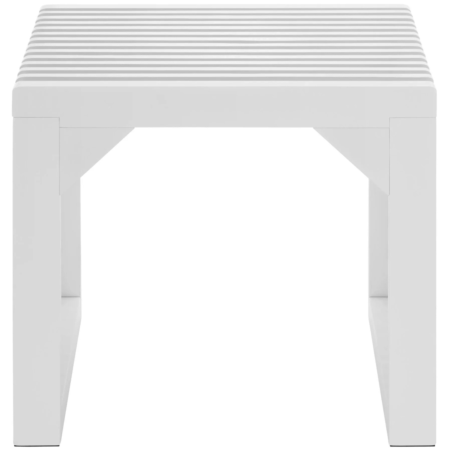 Tectake Hocker Ribb Lamellenoptik  45 x 35 x 43 cm Lackierter Bambus 45 x 35 x 43 cm 35 x 45 x 43 cm Weiß