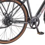 Detailaufnahme: Graues Telefunken E-Bike UH220 Urban mit Nabenschaltung und Hinterradmotor.