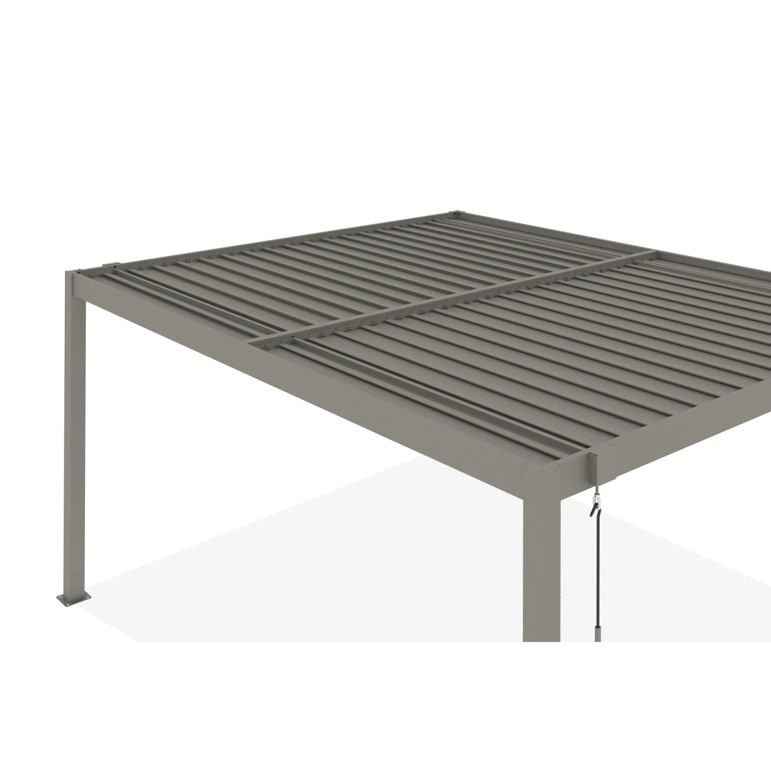 Cazeboo Piana bioklimatische Pergola, 4x3 m, taupefarbenes Aluminium. Markise mit Lamellen.