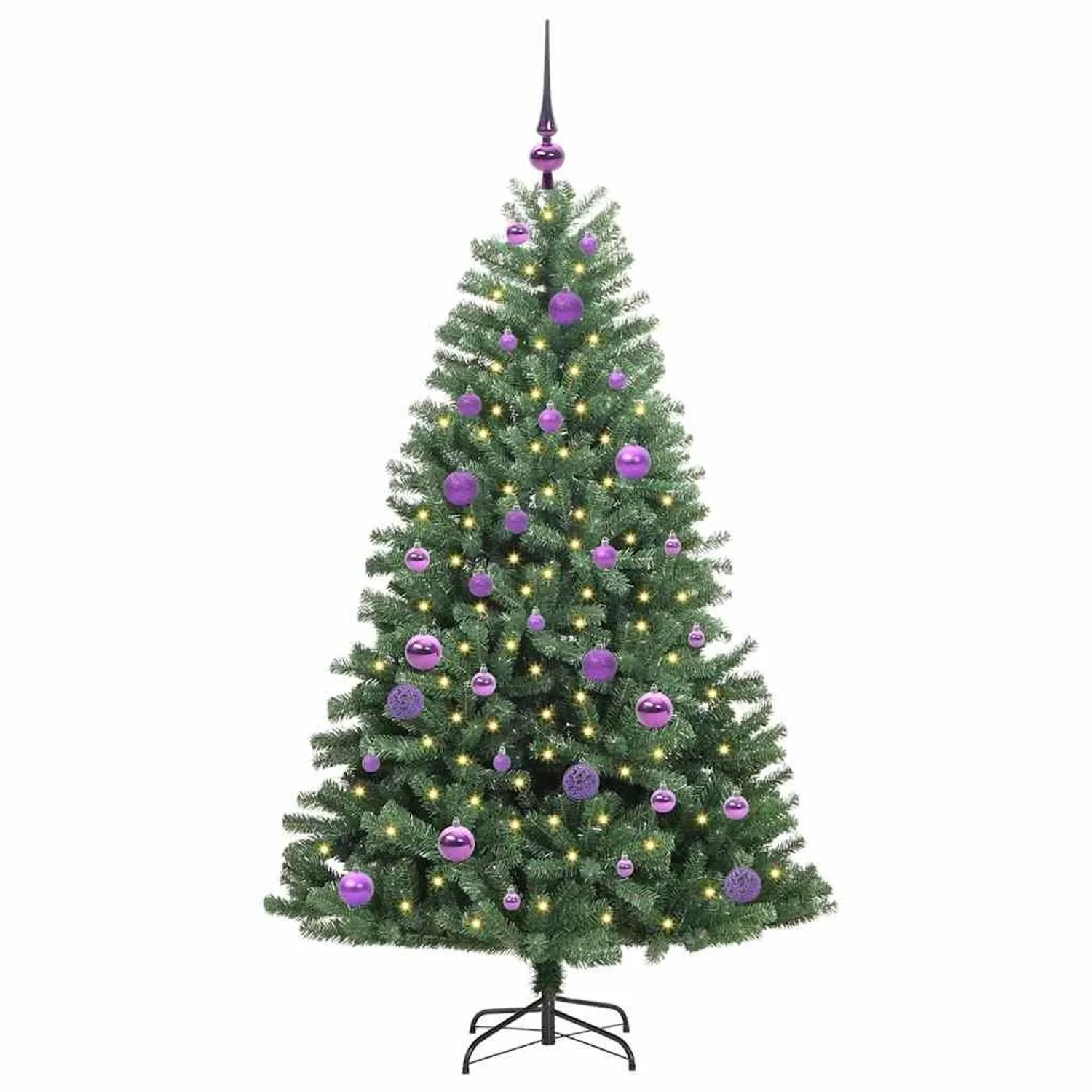 vidaXL Künstlicher Klappbarer Weihnachtsbaum mit 150 LEDs Grün 150 cm 3395484