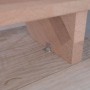 Detailaufnahme einer geraden Buchenholztreppe Lindos mit Edelstahl-Geländer, Fokus auf Montage.