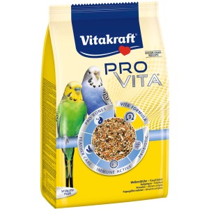 Vitakraft Pro Vita Wellensittichfutter 800g: Hauptfutter mit Getreide und Saaten für gesunde Ernährung.