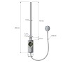 LuxeBath Elektro-Badheizkörper Sahara Chrom, 400x1200mm, mit 900W Heizstab, Maßangaben.