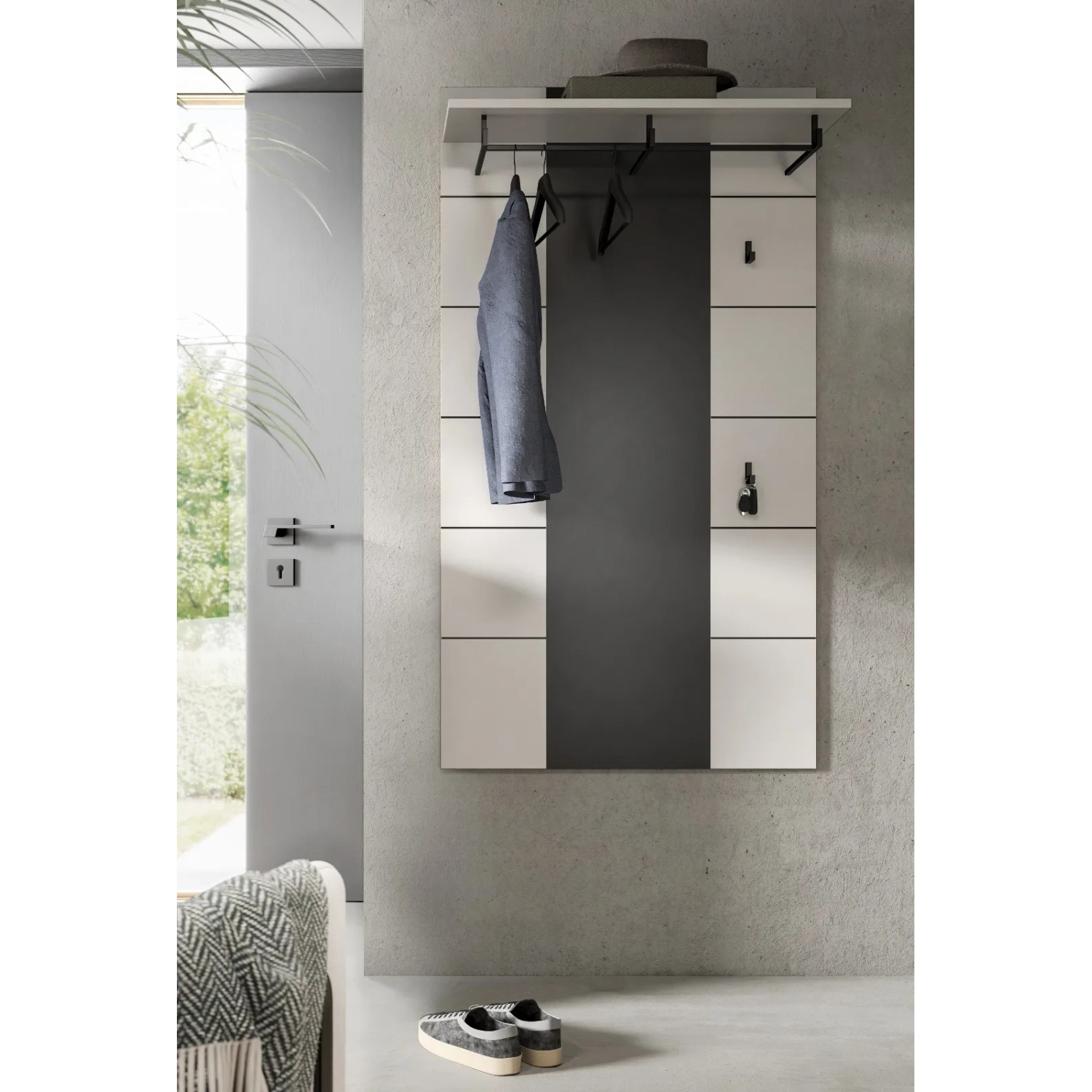 Inn.Furn Garderobenpaneel in Weiß und Grau 80 x 141 cm Cooper_5