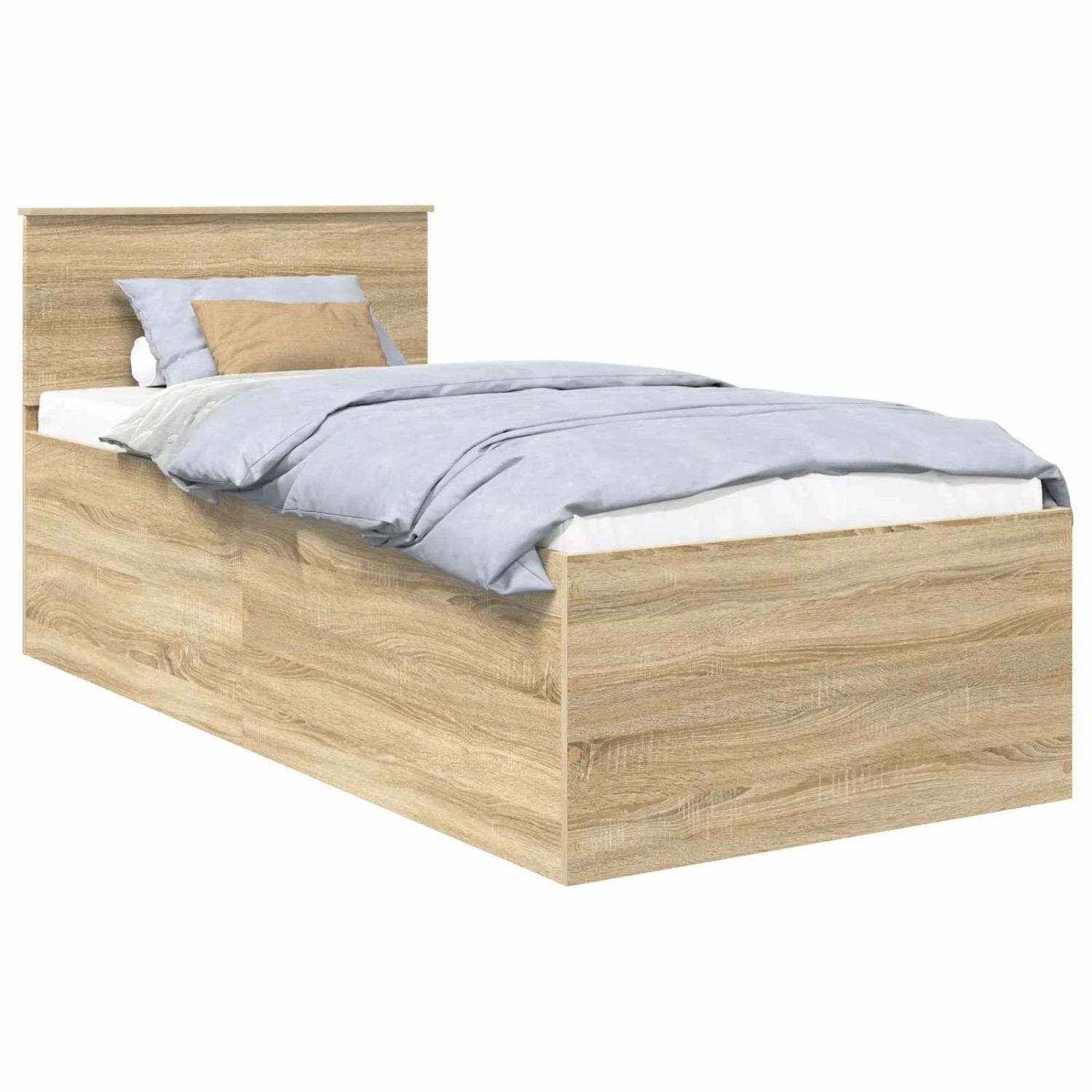 vidaXL Bettrahmen mit Kopfteil Sonoma-Eiche 75 x 190 cm Holzwerkstoff 3408629