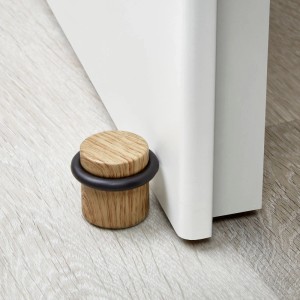 SOTECH 2er Set Türstopper STOPPER Ø36 mm H 32 mm Eiche Holzdekor Bodenmontage Selbstklebend Stockschraube