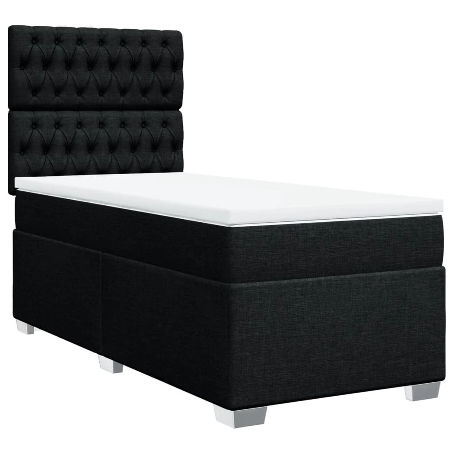 vidaXL Boxspringbett mit Matratze Schwarz 100x200 cm Stoff2097762 günstig online kaufen