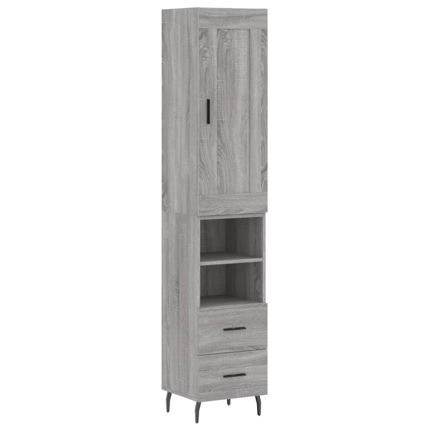 vidaXL Highboard Grau Sonoma 34,5x34x180 cm Holzwerkstoff 3200279 günstig online kaufen