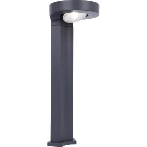 Lutec Solar-Wegeleuchte Diso in Anthrazit. Moderne LED-Außenleuchte mit beweglichem Kopf und Bewegungsmelder.