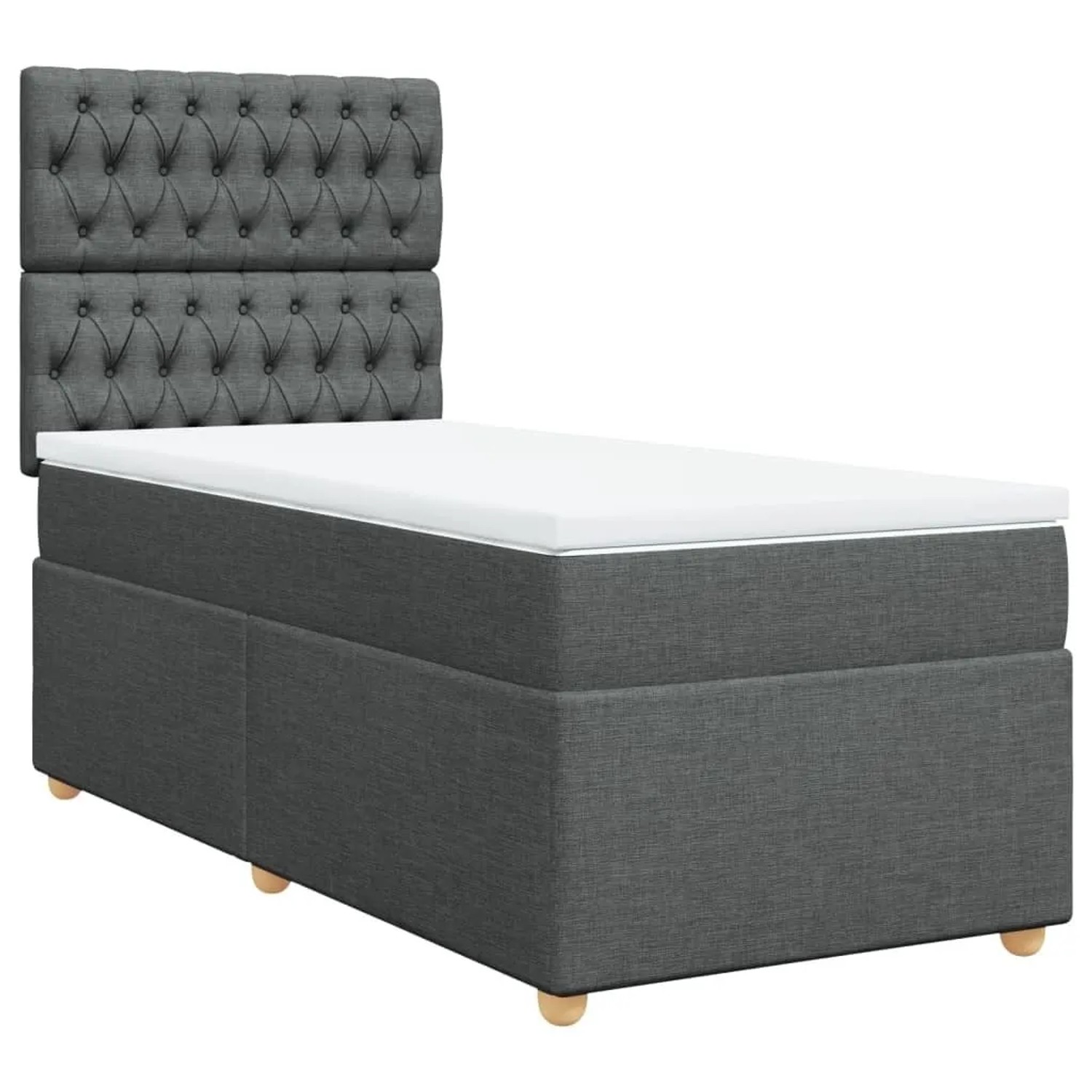vidaXL Boxspringbett mit Matratze Dunkelgrau 80x200 cm Stoff 3293415 günstig online kaufen