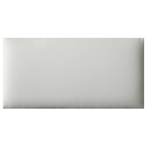 Rechteckiges Wandkissen, 60x30 cm, in Weißer Lederoptik. Dekor-Paneel zur Wandgestaltung.