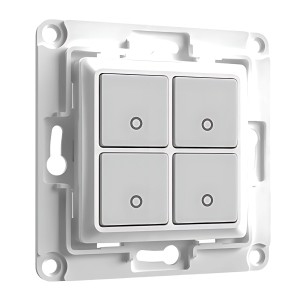 Weißer Shelly Wandschalter 4 für Hausautomation, 4 Tasten