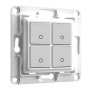Weißer Shelly Wandschalter 4 für Hausautomation, 4 Tasten