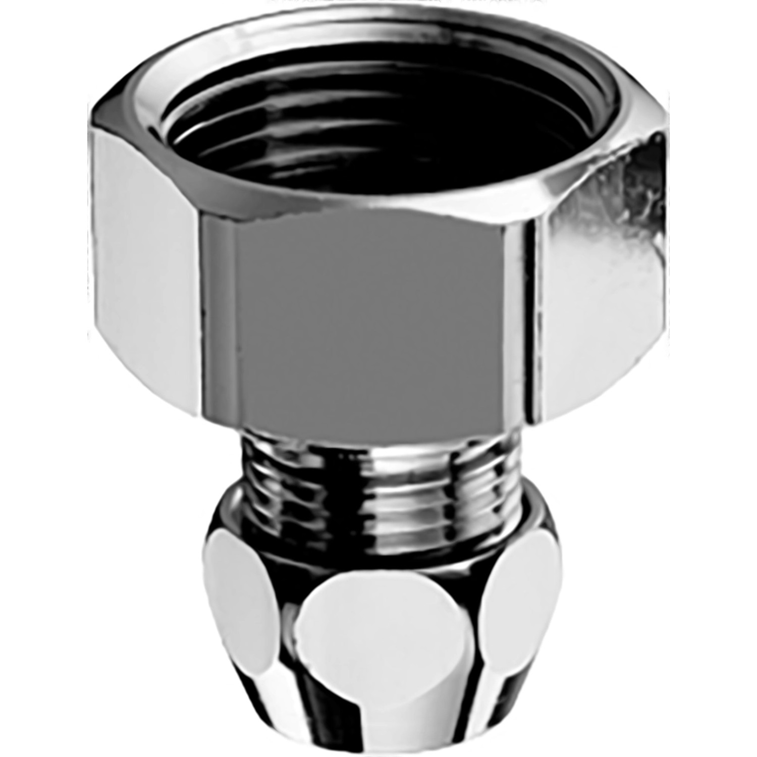 Schell Wasserzähler-Verschraubung 20 mm (3/4 Zoll) IG Chrom mit 10 mm (3/8 Zoll)