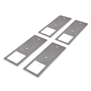 4er Set kalb LED Unterbauleuchten aus gebürstetem Edelstahl, 5W, warmweiß für die Küche.