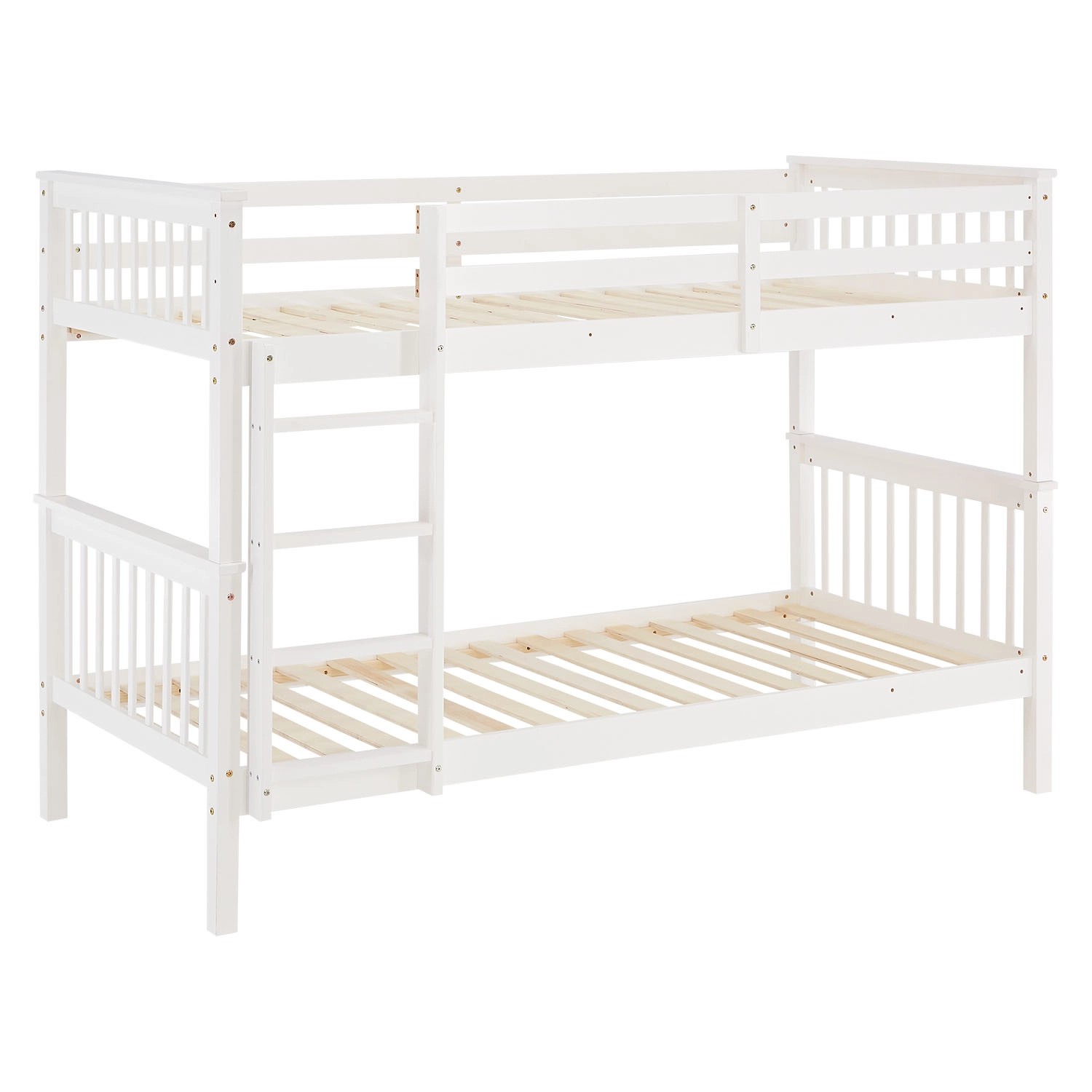 Homestyle4u Etagenbett für Kinder mit Matratzen Hochbett Weiß 90x200 cm 3052
