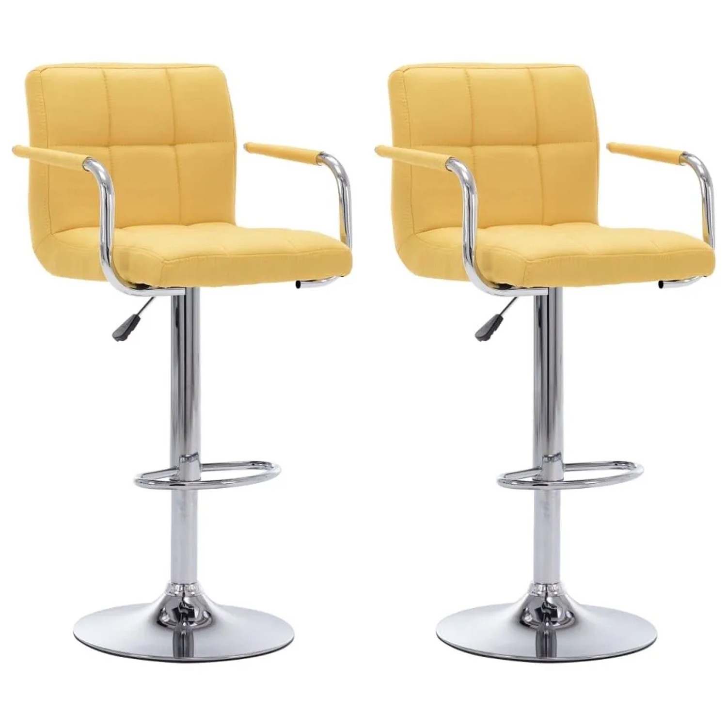 vidaXL Barhocker 2 Stk Gelb Stoff 283426