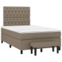 Boxspringbett Taupe 120x190 cm mit Matratze und Bank, Stoffbezug.