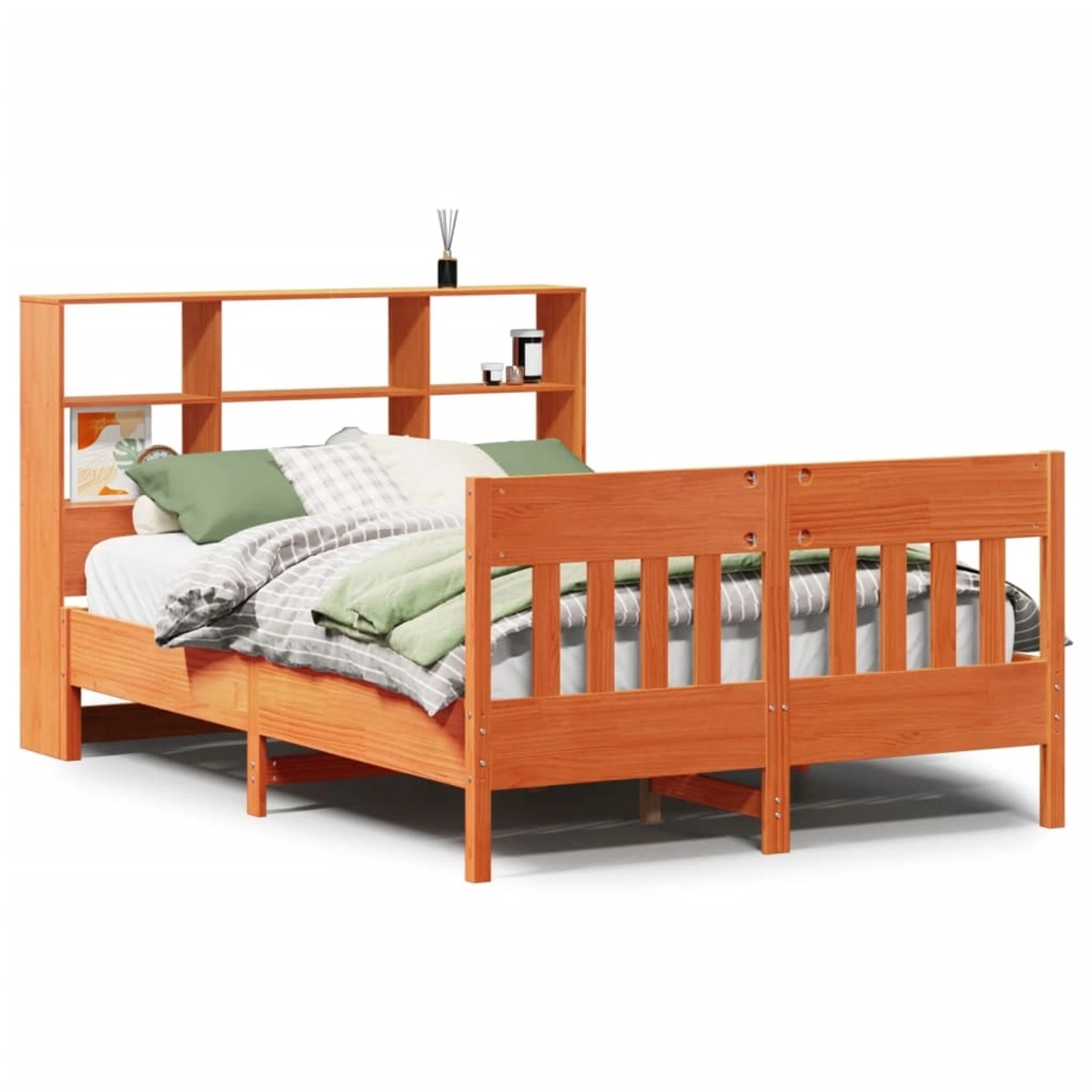 vidaXL Massivholzbett ohne Matratze Wachsbraun 120x200 cm Kiefernholz 33232 günstig online kaufen