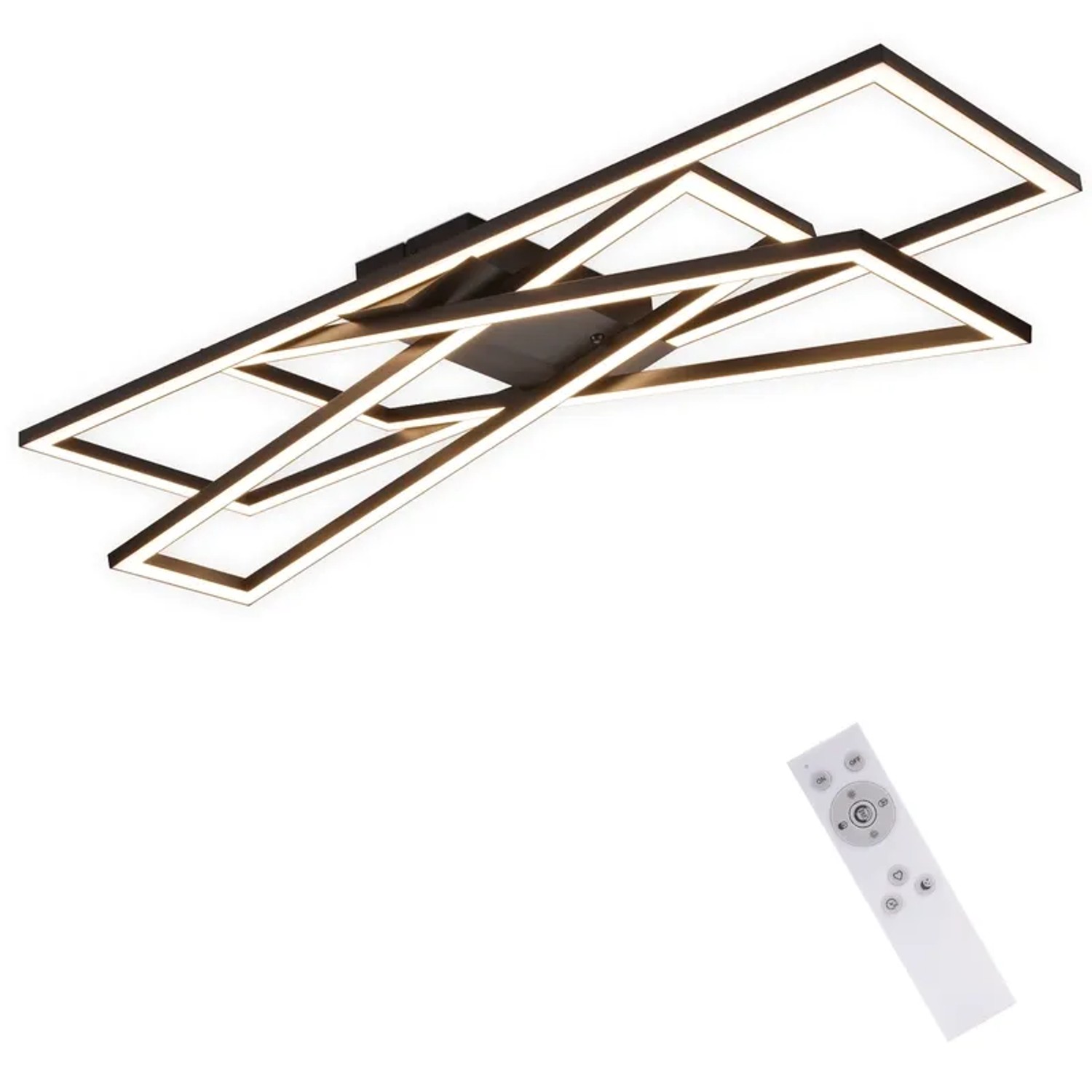 Nettlife Lotte LED Deckenleuchte aus Metall Schwarz L 75 cm