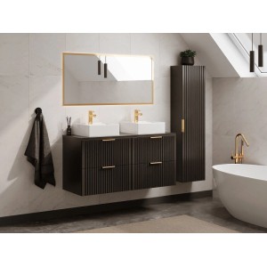 Vente-unique Badmöbel-Set Zevara Schwarz 120 cm