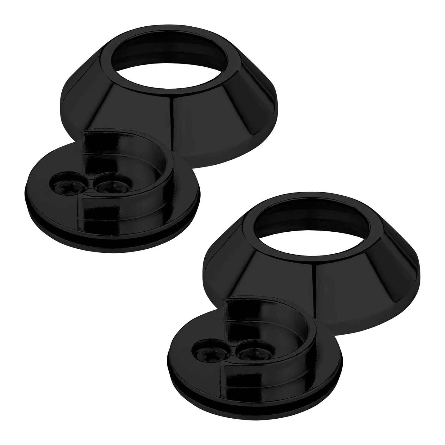 SOTECH 1 Paar Schrankstangenlager Konisch Durchmesser 25 mm Schwarz
