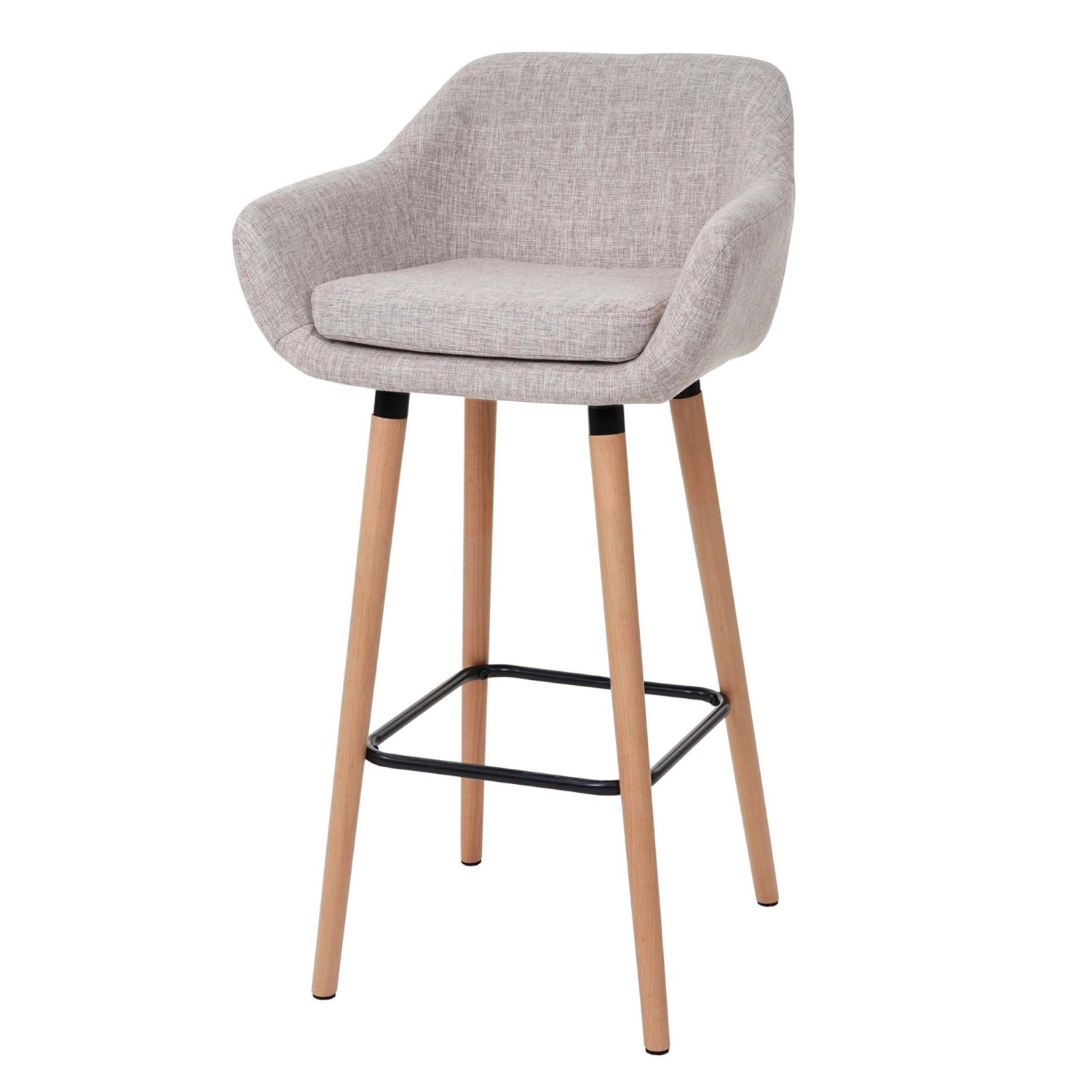 PROREGAL Barhocker Oslo Mit Lehne Sitzhöhe 79cm Textil Creme Grau Barstuhl günstig online kaufen